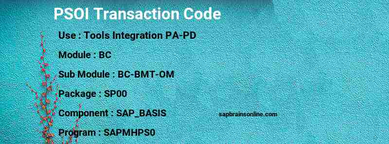 SAP PSOI transaction code