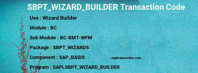 SAP SBPT_WIZARD_BUILDER transaction code
