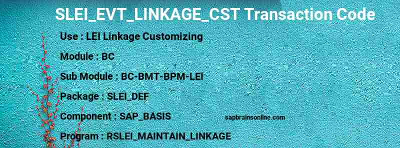 SAP SLEI_EVT_LINKAGE_CST transaction code