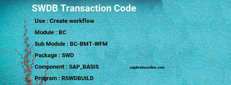 SAP SWDB transaction code