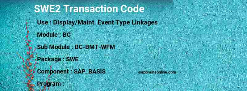 SAP SWE2 transaction code