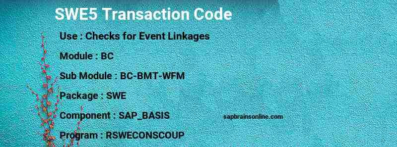 SAP SWE5 transaction code