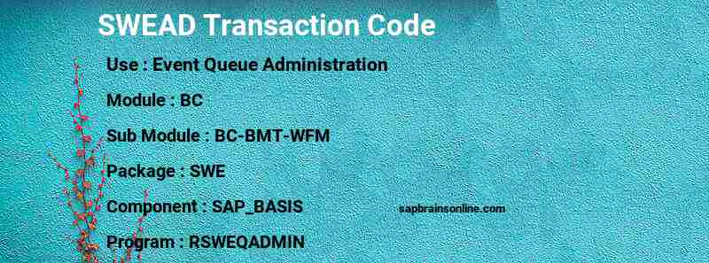 SAP SWEAD transaction code