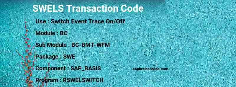 SAP SWELS transaction code