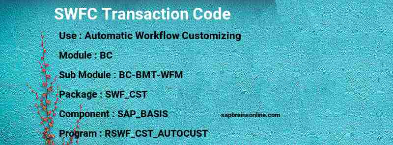 SAP SWFC transaction code