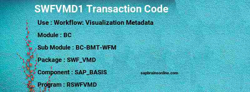 SAP SWFVMD1 transaction code