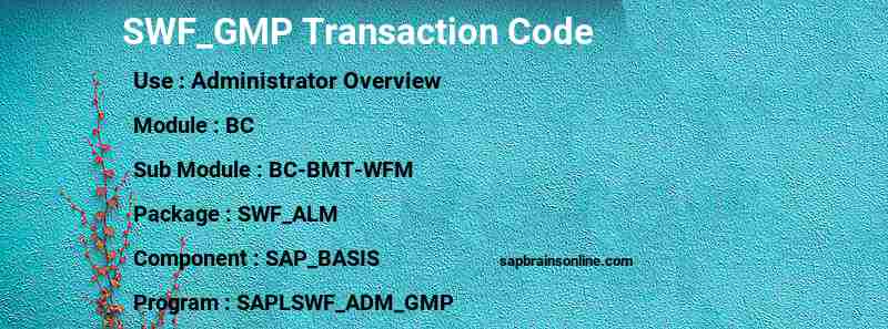 SAP SWF_GMP transaction code