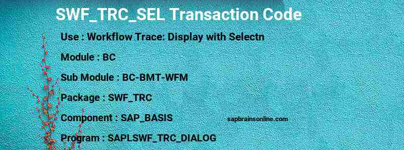 SAP SWF_TRC_SEL transaction code