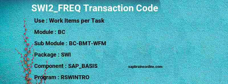 SAP SWI2_FREQ transaction code