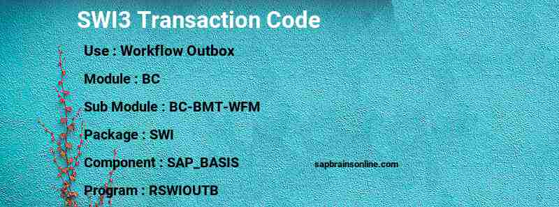 SAP SWI3 transaction code