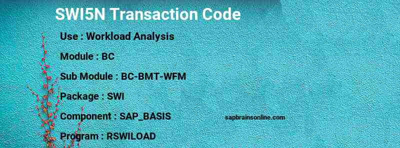 SAP SWI5N transaction code