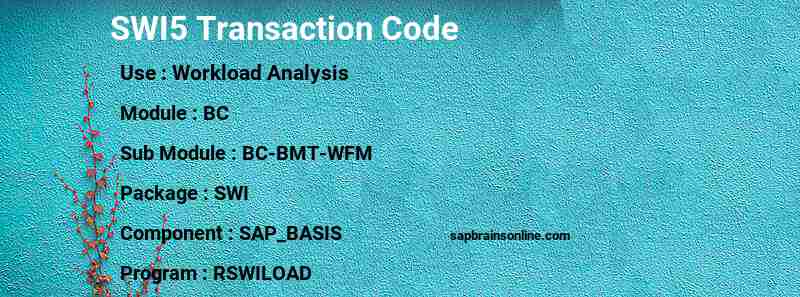 SAP SWI5 transaction code