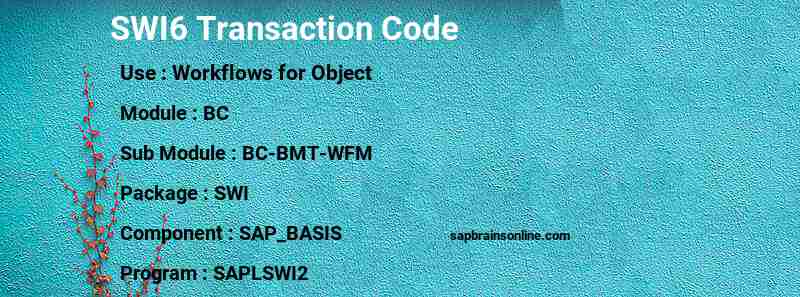 SAP SWI6 transaction code