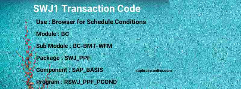 SAP SWJ1 transaction code