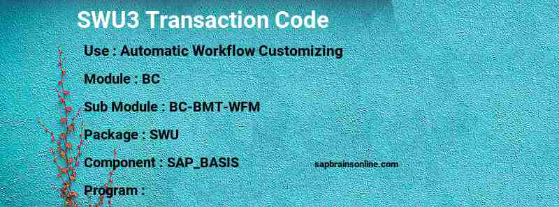 SAP SWU3 transaction code