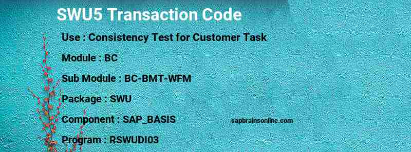 SAP SWU5 transaction code