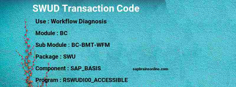SAP SWUD transaction code