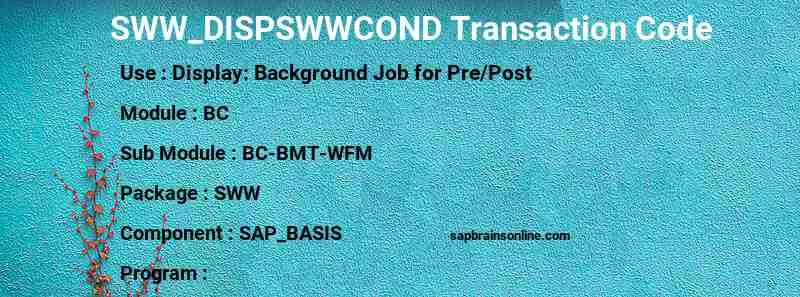 SAP SWW_DISPSWWCOND transaction code