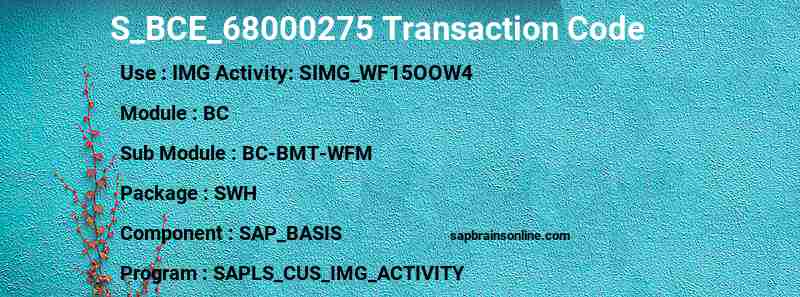 SAP S_BCE_68000275 transaction code