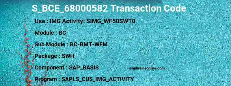 SAP S_BCE_68000582 transaction code
