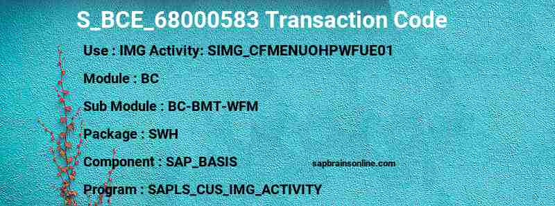 SAP S_BCE_68000583 transaction code
