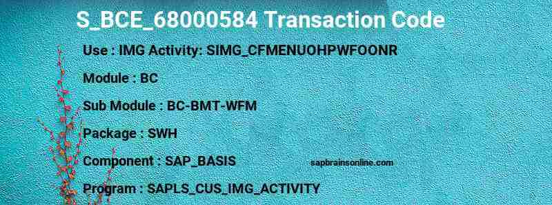 SAP S_BCE_68000584 transaction code