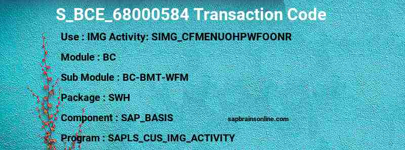 SAP S_BCE_68000584 transaction code