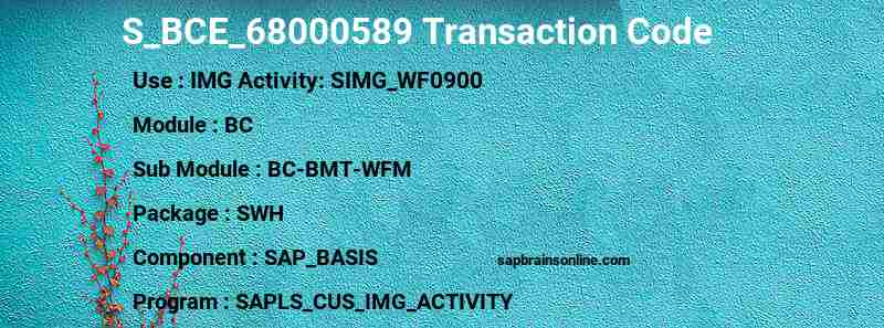 SAP S_BCE_68000589 transaction code