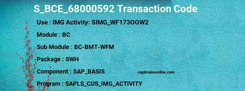 SAP S_BCE_68000592 transaction code
