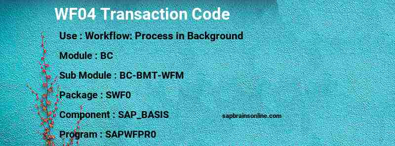 SAP WF04 transaction code