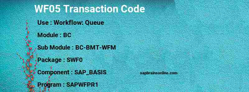 SAP WF05 transaction code