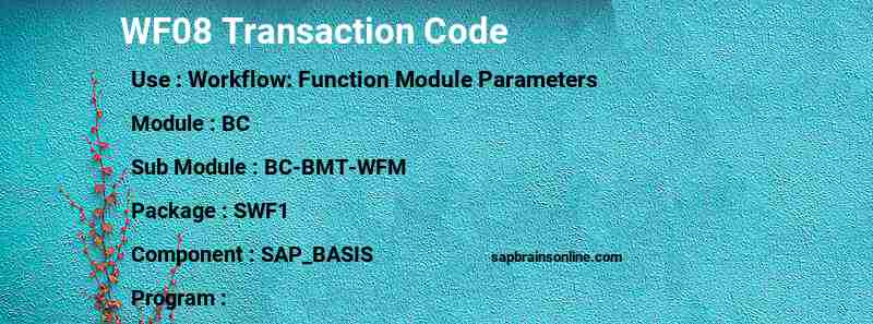 SAP WF08 transaction code