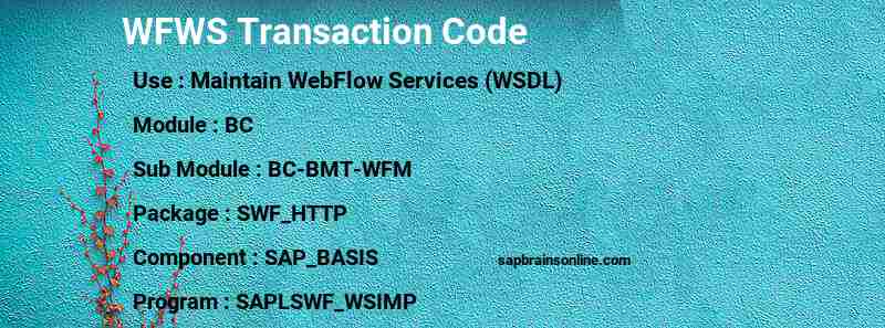 SAP WFWS transaction code