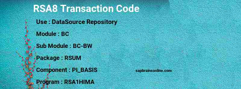 SAP RSA8 transaction code