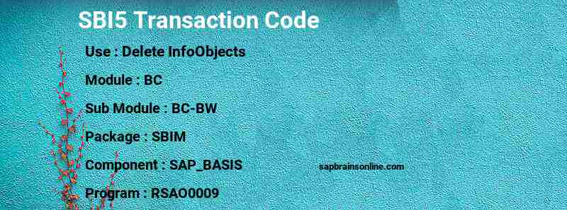 SAP SBI5 transaction code
