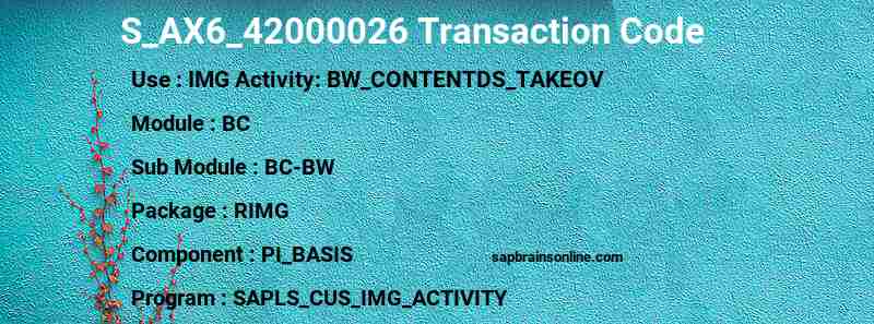 SAP S_AX6_42000026 transaction code
