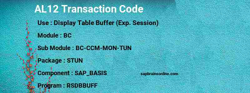 SAP AL12 transaction code