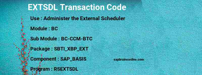 SAP EXTSDL transaction code