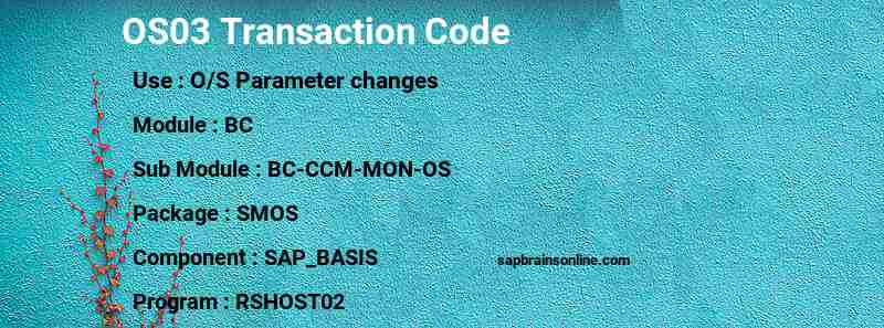 SAP OS03 transaction code