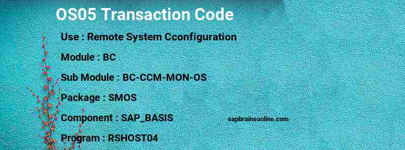 SAP OS05 transaction code