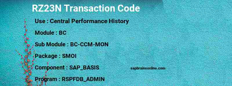 SAP RZ23N transaction code