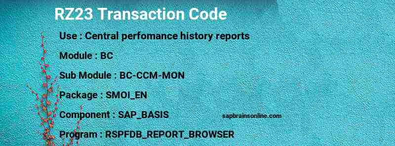 SAP RZ23 transaction code