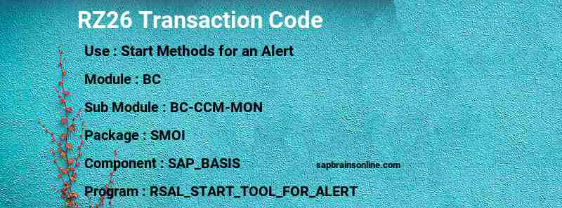 SAP RZ26 transaction code