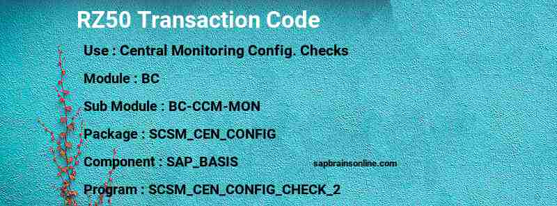 SAP RZ50 transaction code