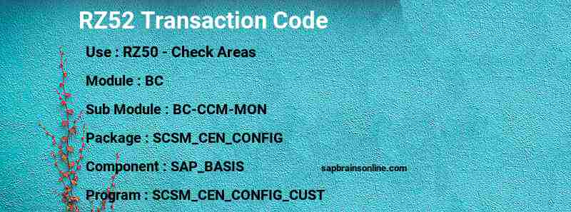 SAP RZ52 transaction code