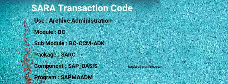SAP SARA transaction code