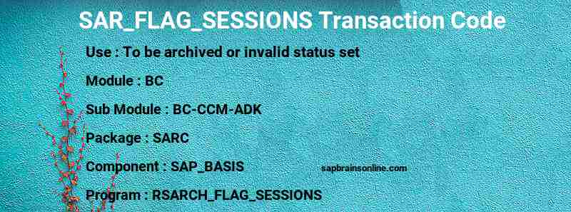SAP SAR_FLAG_SESSIONS transaction code