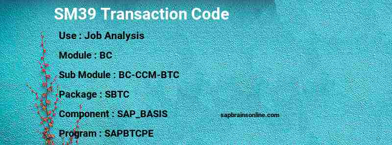 SAP SM39 transaction code