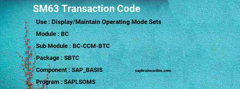 SAP SM63 transaction code