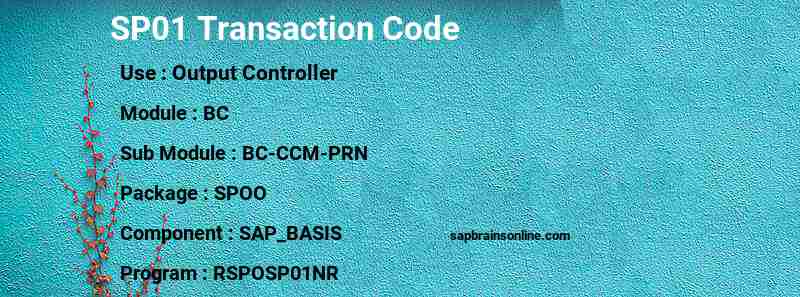 SAP SP01 transaction code